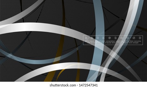 Curved abstract design with the background concept of a dark circle pattern. vector illustration