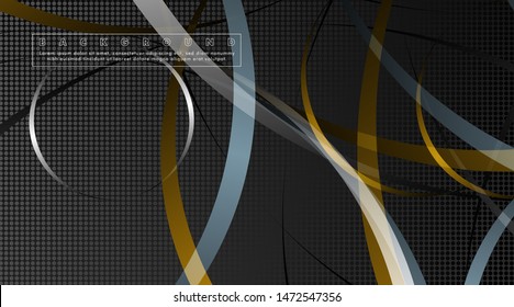 Curved abstract design with the background concept of a dark circle pattern. vector illustration