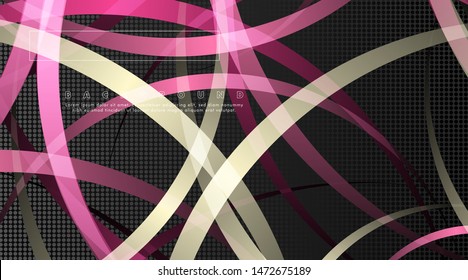 Curved abstract design with the background concept of a dark circle pattern. vector illustration