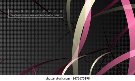 Curved abstract design with the background concept of a dark circle pattern. vector illustration