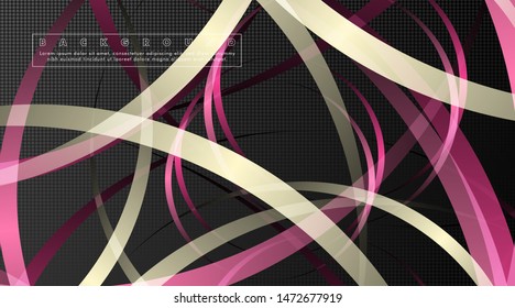 Curved abstract design with the background concept of a dark circle pattern. vector illustration