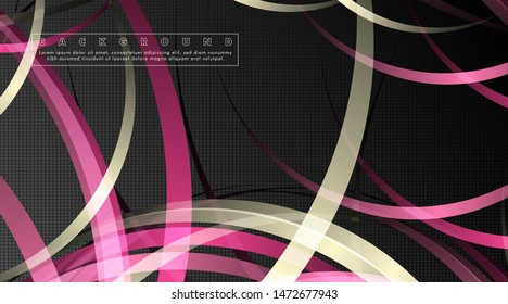 Curved abstract design with the background concept of a dark circle pattern. vector illustration