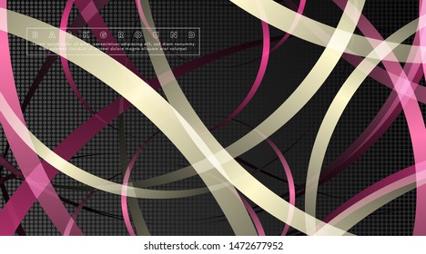 Curved abstract design with the background concept of a dark circle pattern. vector illustration