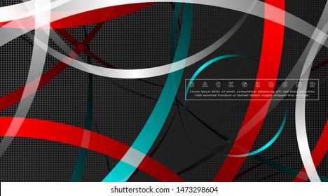 Curved abstract design with the background concept of a dark circle pattern. vector illustration
