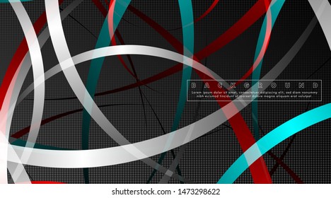 Curved abstract design with the background concept of a dark circle pattern. vector illustration