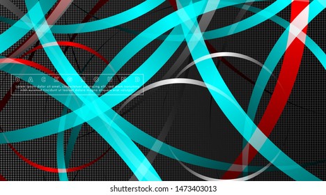 Curved abstract design with the background concept of a dark circle pattern. vector illustration