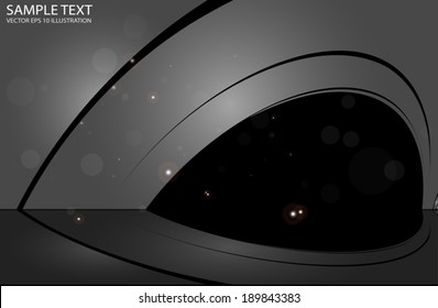 Curved abstract futuristic vector template - Abstract vector background illustration