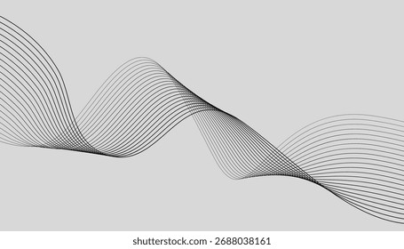 Curved abstract lines. multiple wavy line. flowing wave line pattern. long wave lines. wave effect line. moving waves