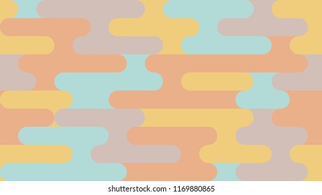 Curved abstract multicolored figures.  Modern pattern of curved shapes. Memorable design of packaging, tile, wallpaper, textiles