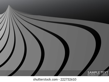 Curved abstract space vector background illustration - Abstract  silver vector metal background illustration