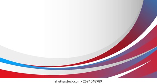 Curved abstract vector background with dynamic red, purple, and blue gradient swooshes over a white backdrop, perfect for modern design or business use. vector Eps 10