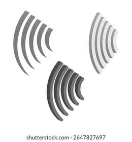 Gebogene Bogenformen. Monochrome Vektorlinien. Abstrakte Wellenelemente. Moderne dynamische Form.