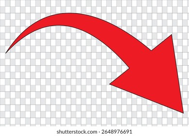 Curved arrow. Black curved arrow icon. Curved arrow vector illustration isolated on white background.