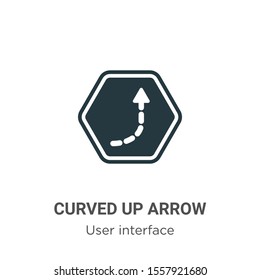Curved up arrow with broken line vector icon on white background. Flat vector curved up arrow with broken line icon symbol sign from modern user interface collection for mobile concept and web apps 