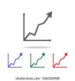curved up arrow chart icon. Elements of chart and trend diagram multi colored icons. Premium quality graphic design icon. Simple icon for websites, web design, mobile app on white background