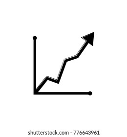 curved up arrow chart icon. Trend diagram element icon. Business analytics concept design icon. Signs and symbols icon for websites, web design, mobile, info graphics on white background