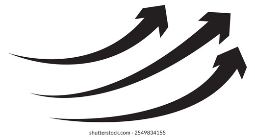 Curved arrow collection icon vector. Arrow pointer icon sign symbol vector , up arrow right directon