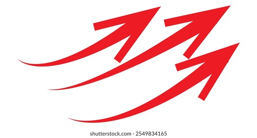 Vector de icono de colección de flecha curva. Icono de puntero de flecha símbolo Vector, flecha arriba dirección derecha