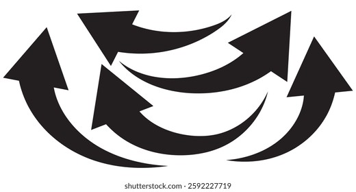 curved arrow direction sign icon illustration design