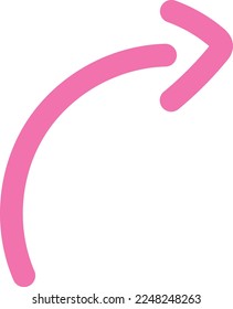 Dibujo de la mano del doodle de flecha curvada