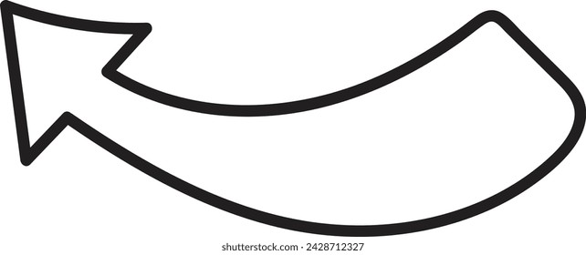 Curved Arrow Doodle Vector Illustration