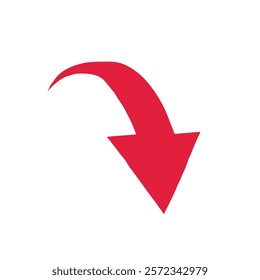 curved arrow. downward arrow. curved arrow vector
