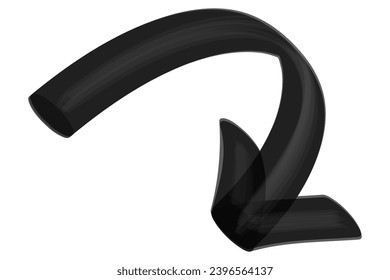 Flecha curvada como si se dibujara con un marcador permanente grueso (negro)