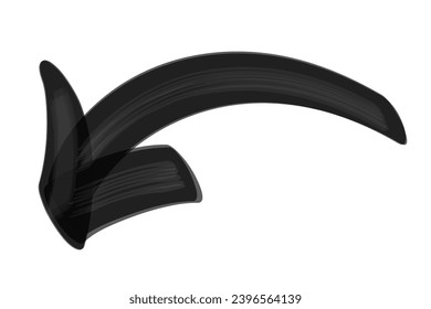 Curved arrow as if drawn with a thick permanent marker (black)