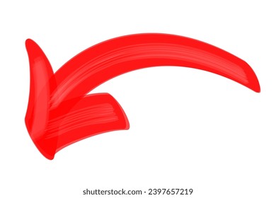 Flecha curvada como si se dibujara con un marcador permanente grueso (rojo)