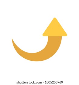 flecha curvada estilo plano diseño de icono de dirección web hacia adelante e infografía Ilustración vectorial