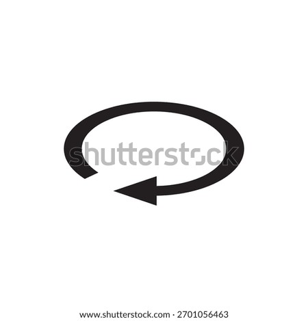 Curved arrow forming a circle indicating refresh or reload action.