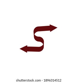 Curved arrow icon. Arrows showing left and right side. Two Arrows pointing right and left vector. Arrow shows both sides vector. Arrows in two opposite directions. Reload, rotation, refresh button