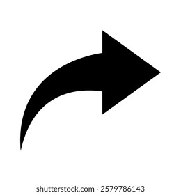 Curved arrow icon, black pointer