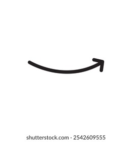 Curved arrow icon black and white vector sign