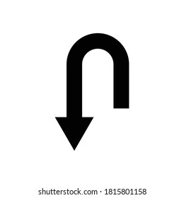 Curved Arrow Icon. Design template vector