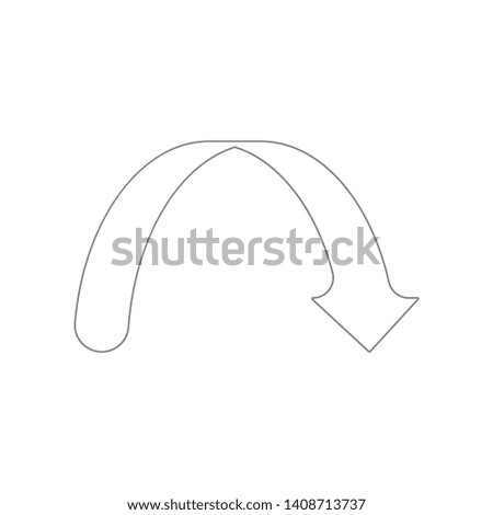 curved arrow icon. Element of web for mobile concept and web apps icon. Outline, thin line icon for website design and development, app development
