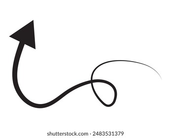 Curved Arrow icon. flat style Arrow symbol. simple Arrow icon on a white background.