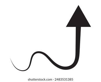 Curved Arrow icon. flat style Arrow symbol. simple Arrow icon on a white background.