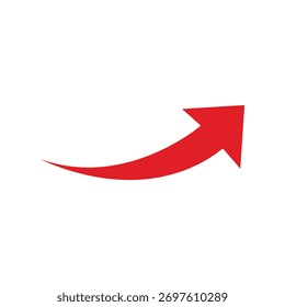 Icono de flecha curva en estilo plano sobre fondo blanco para Sitio web y diseño App