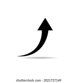 Icono de flecha curvada aislado en fondo blanco , Concepto de icono de gráfico de negocios. Ilustración del vector