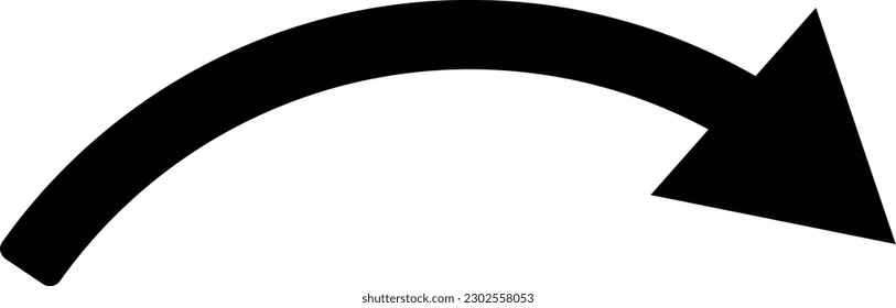 curved arrow icon isolated on white background . vector illustration