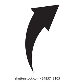 Curved arrow icon isolated on white background. Vector eps 10.