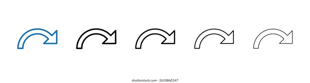 Curved arrow icon Outline vector logo for web ui