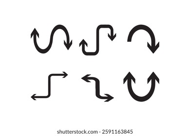"Curved Arrow Icon Set | Direction Rotation Symbols"
"Loop Circular Arrows | Navigation Icon Pack"
"Swirl Curved Arrows | Flow and Motion Icons"