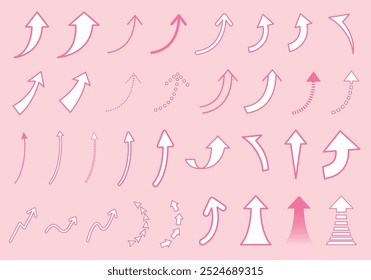 Icono de flecha curvada sobre fondo rosa