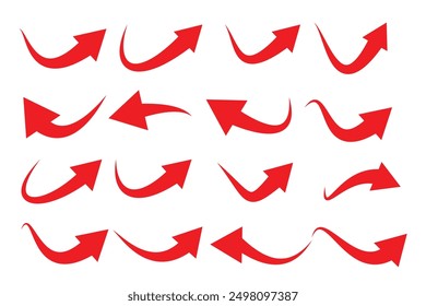 curved arrow icon set. Vector illustration.