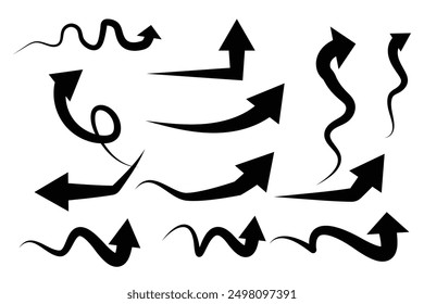 curved arrow icon set. Vector illustration.