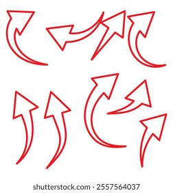 curved arrow icon set. Vector illustration.