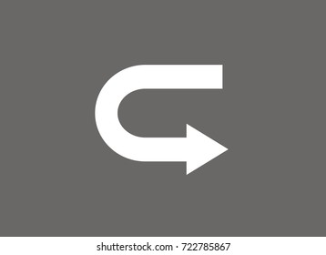 curved arrow icon in simple design,vector illustration.