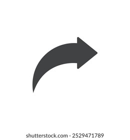 Icono de flecha curva símbolo de Vector simple
